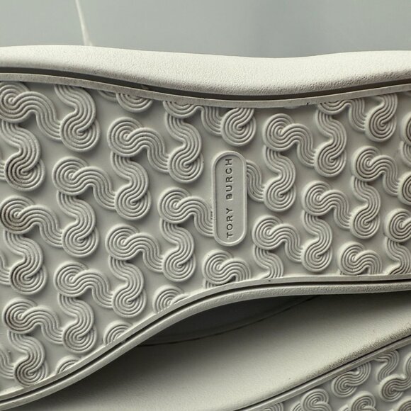 Tory Burch Sneakers Womens 5M T-Logo Leather Lace-Up Black/White Logo - Picture 11 of 14